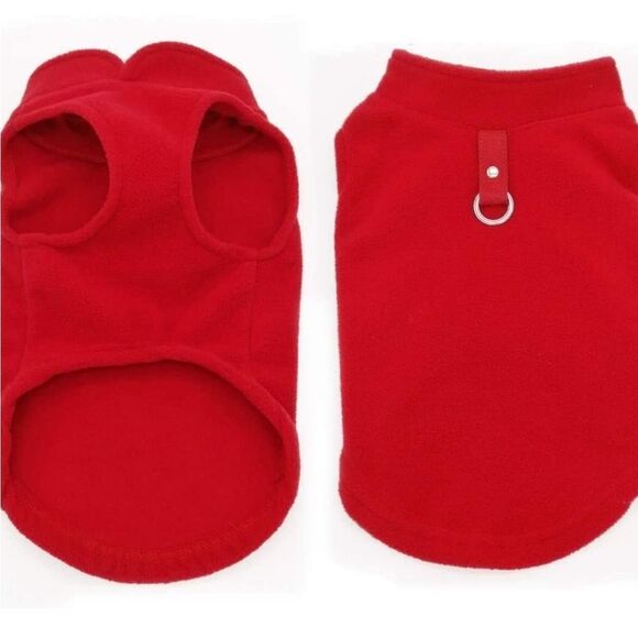 🩵HOST PICK NWT Red & Blue Cat or Dog Fleece Vest w/Leash Ring Set of 2 - Picture 3 of 10